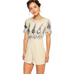 ASOS Maya Petite Romper With Embellished Top Size 6P